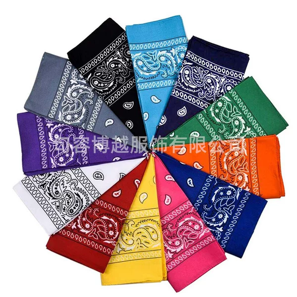 Polyester 55*55 Paisley Square Scarf Outdoor Sports Magic Scarf in stock Hip Hop Street Dance Paisley Scarf
