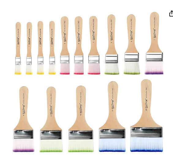 No. 1-12 mango de madera cepillo de nylon cepillo de pintura al óleo cepillo de barbacoa cepillo de pintura cepillo de limpieza de eliminación de polvo al por mayor
