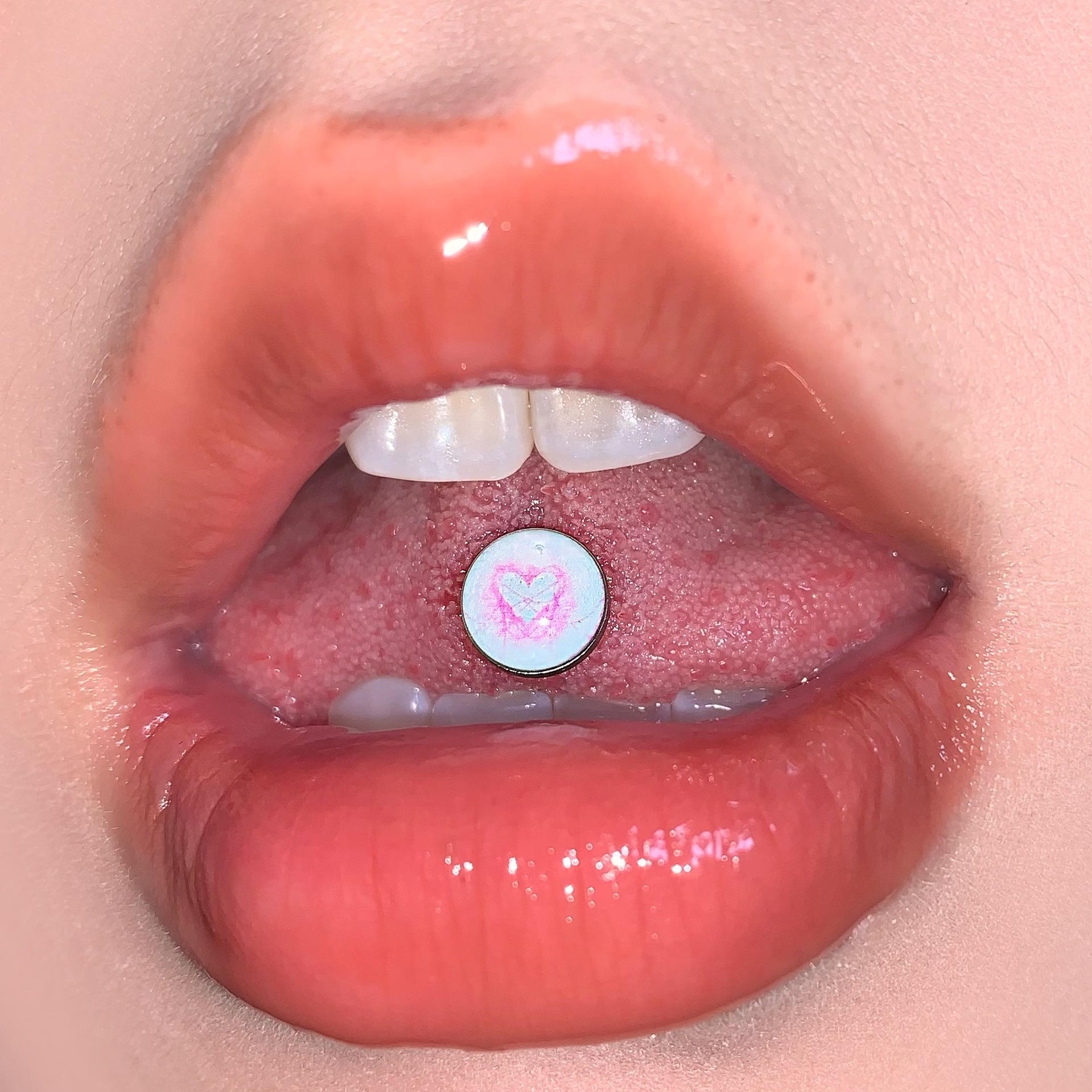 Labret stud lip piercing jewelry styling detail