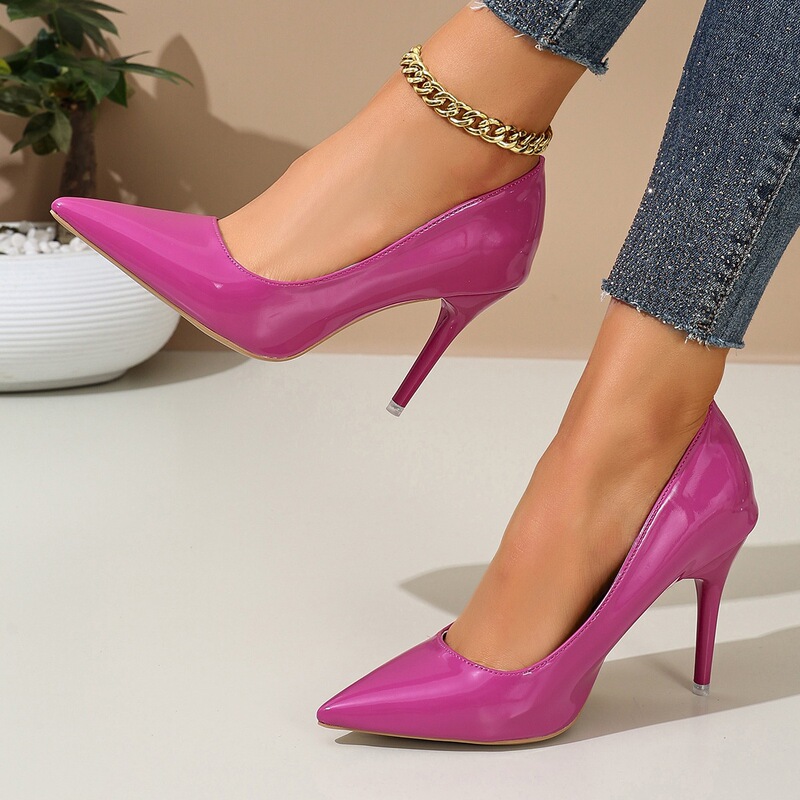 In-Stock Sexy High-Heeled Shoes for Women, Foreign Trade, Spring 2026, Shallow Mouth, Thin Heel, European and American Style, Large Size, Cross-Border, Pointed Toe, Professional Single Shoes