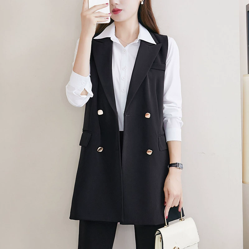 Жилет 805 для женщин больших размеров, для полных женщин, свободный крой, стройнящий, средней длины, подходит для весны и осени, верхняя одежда, жилет-блейзер.