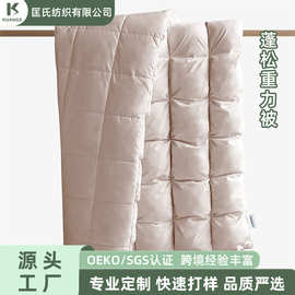 跨境工厂定制蓬松重力毯四季竹纤维纯棉绗缝各种尺寸亚马逊加重毯