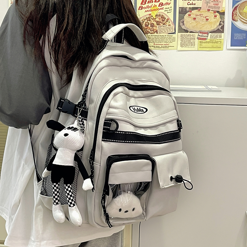 跨境新款书包女小学生初中生百搭高中生女生大容量小众时尚双肩包