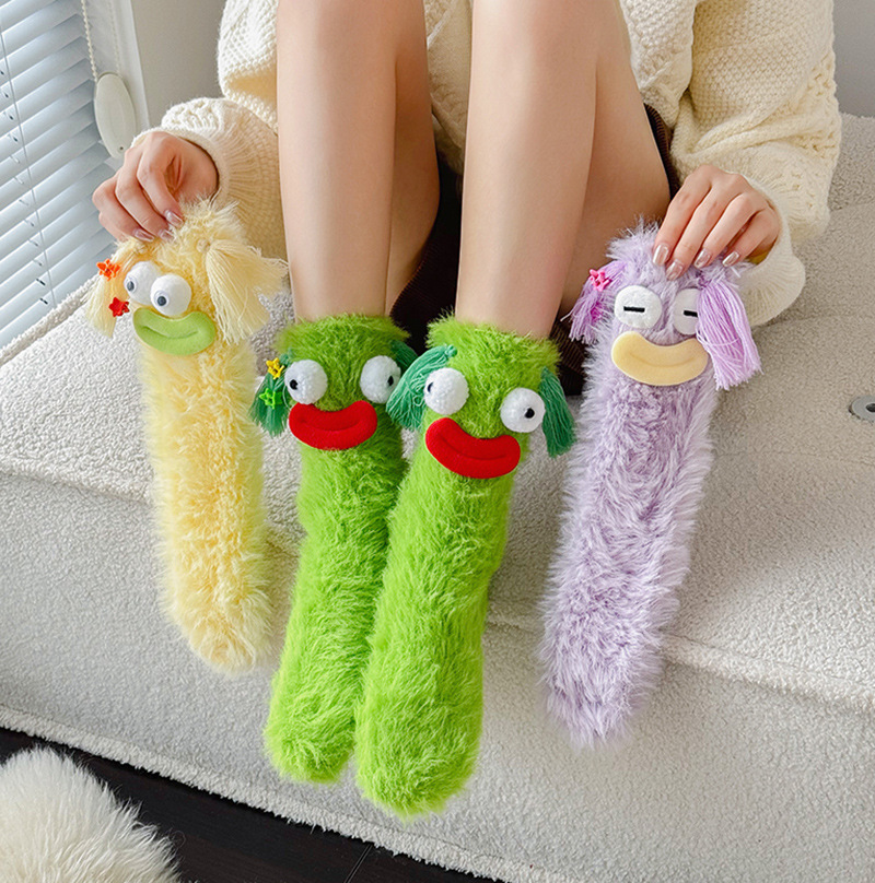Calcetines Peludos de Piso para Dormir de Fibra de Acetato Engrosados para Invierno y Casa image 2