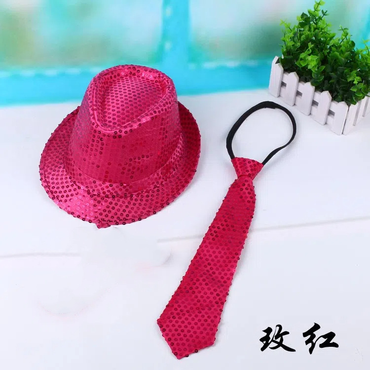 Sombreros de lentejuelas para niños sombreros de jazz espectáculo espectáculo danza de escenario sombreros de día de los niños adultos sombreros de lentejuelas negros