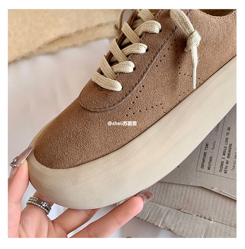 Genuine leather cow suede bread small dirty shoes women's thick soles  winter snow shoes old star cotton shoes casual sneakers