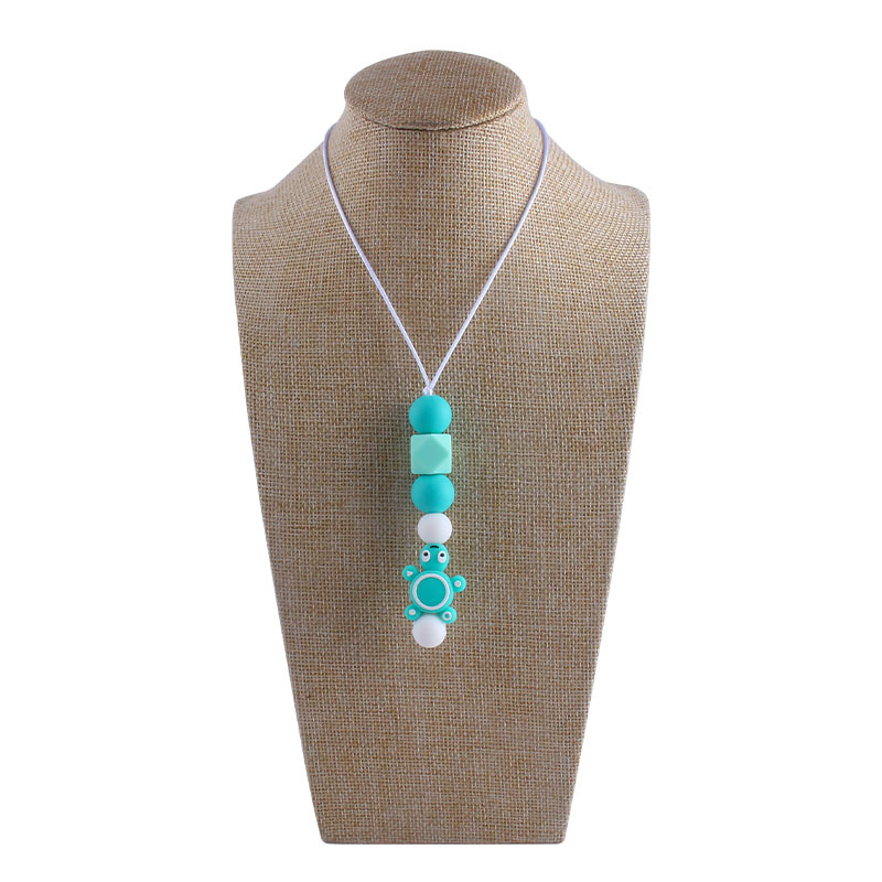 Bebé molar mordedor perlas colgante masticable colgante accesorios de ropa de los niños de dibujos animados animal colgante mordedor collar