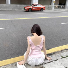 2025新款纯欲少女后背翅膀吊带背心女夏季辣妹修身百搭外穿上衣