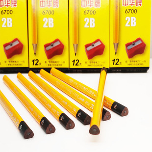 Chinese brand triangle Rod thick pencil wooden rod 6700 big triangle HB student writing posture 2B painting sketch pencil