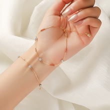 日后小众钻球日本米珠手链 香巴拉钻球女式 时尚百搭不锈钢手链