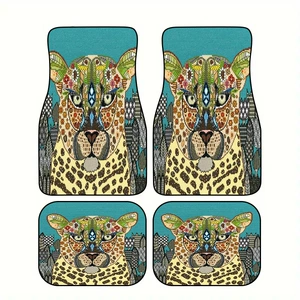 Cross-Border Cartoon Tiger Car Upper Protection Carpet Printing Wear-Resistant and Easy to Clean Four-Piece Set of Universal Car Floor Mats