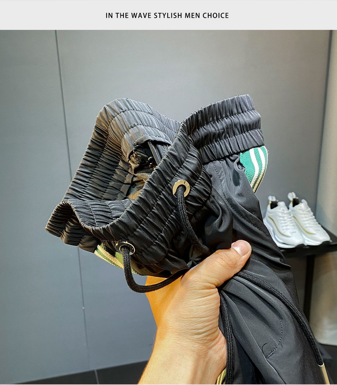 Herren Sweatpants Gestreift Aus Eisseide Für Den Sommer Sportlich_voghion.com