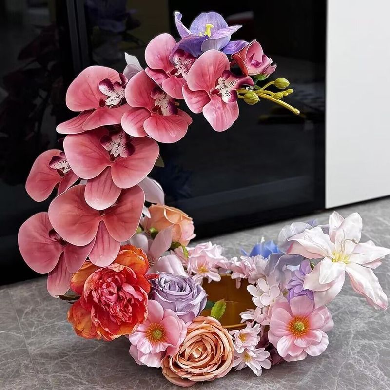 多巴胺新娘婚礼仿真花装饰婚鞋展示高颜值假花铁盒鞋架备婚摆件|undefined