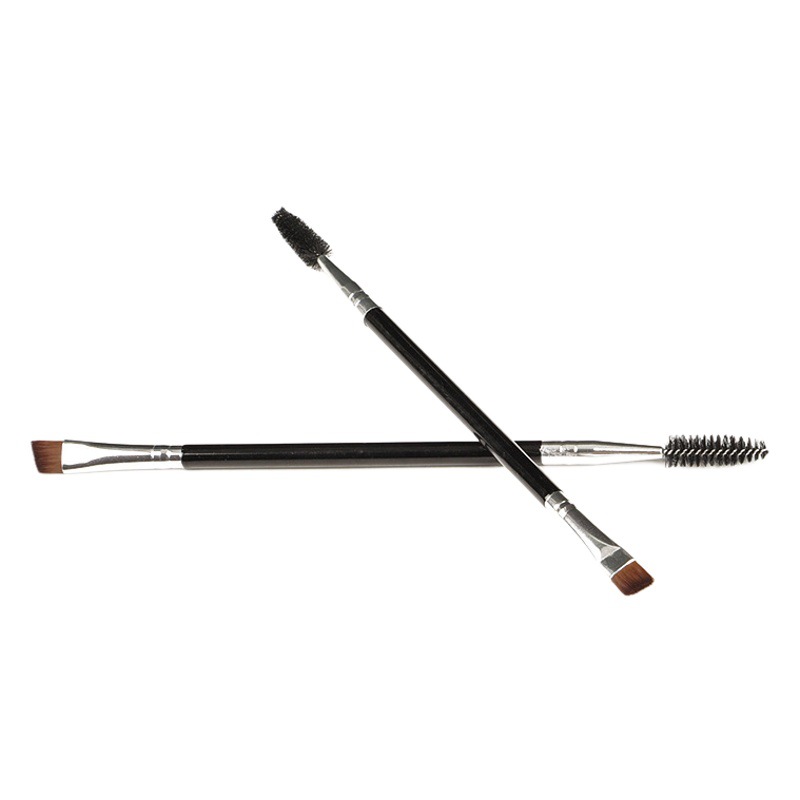Double-headed eyebrow brush spiral bevel makeup brush eyelash brush plastic handle single pack easy to carry beauty tools in stock