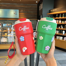 不锈钢咖啡保温杯跨境热销男女车载水杯汽车代发定制学生杯子刻字