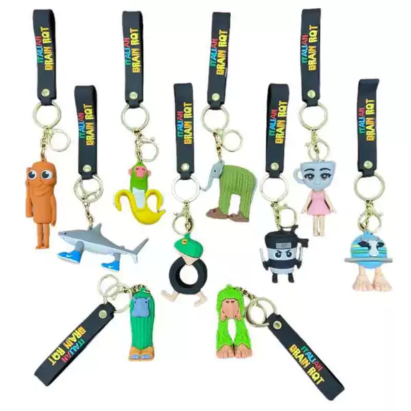 Trendy Internet Celebrity Foreign Mythology Keychain Quirky Abstract Wooden Stick Bigfoot Doll Keychain Pendant Wholesale