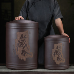 宜興大サイズ紫砂茶葉缶特大サイズ茶筒密封防湿プーアル茶餅散茶貯蔵大サイズ陶缶