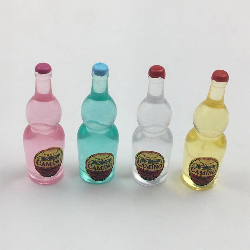 仿真迷你洋酒diy食玩树脂小瓶子 微景观道具小夜灯钥匙扣饰品摆件