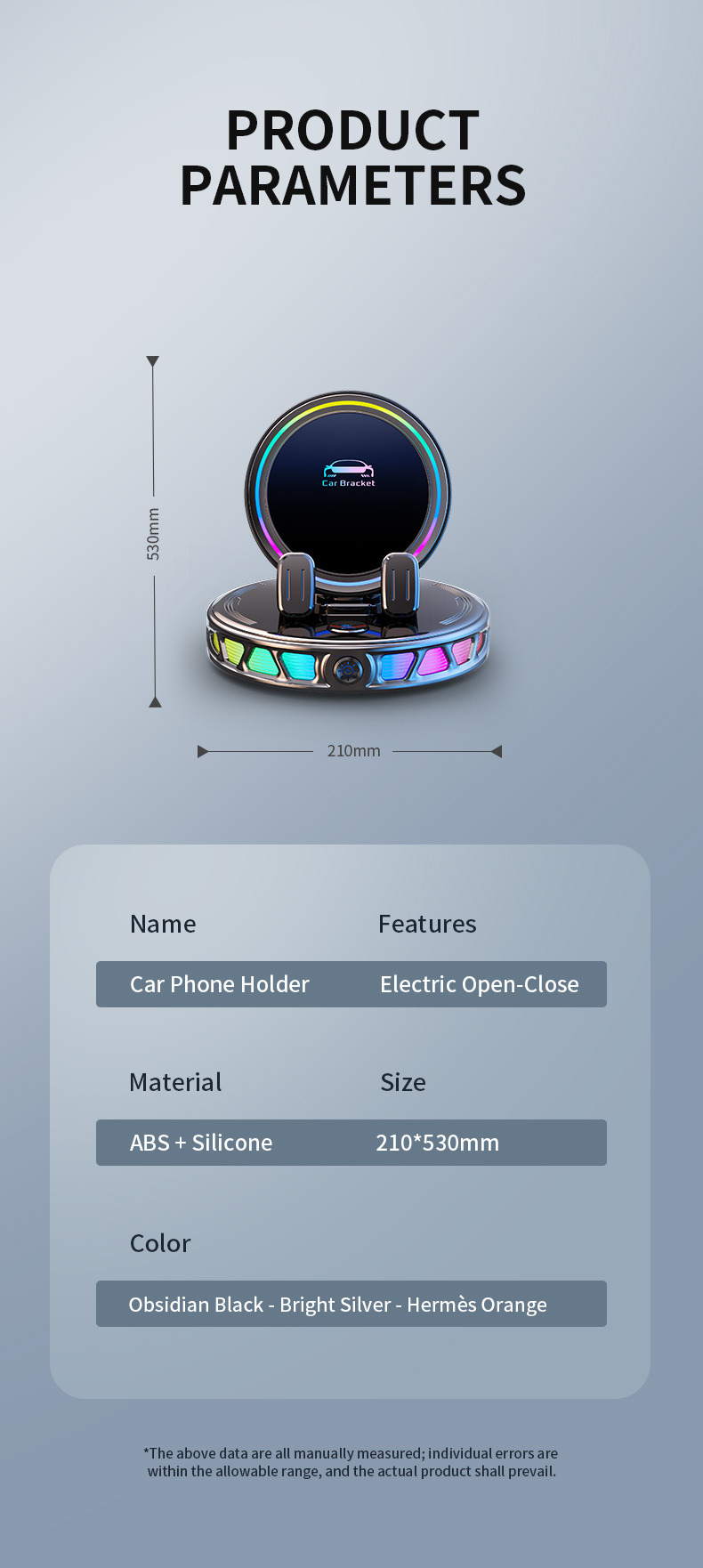 Cross-Border Hot-Selling Car-Mounted Smart Electric Phone Holder with Wireless Charging, Stable Navigation Support for the Dashboard