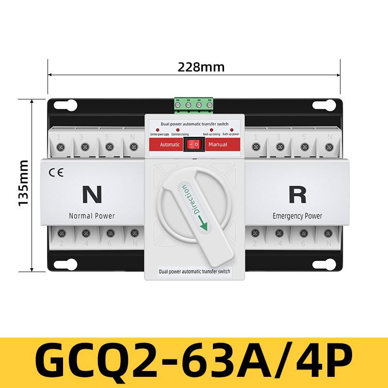 220v interruptor de conversión automática de doble fuente de alimentación 63A100A125A trifásico ATS conmutador de cuatro cables 380v4P image 16