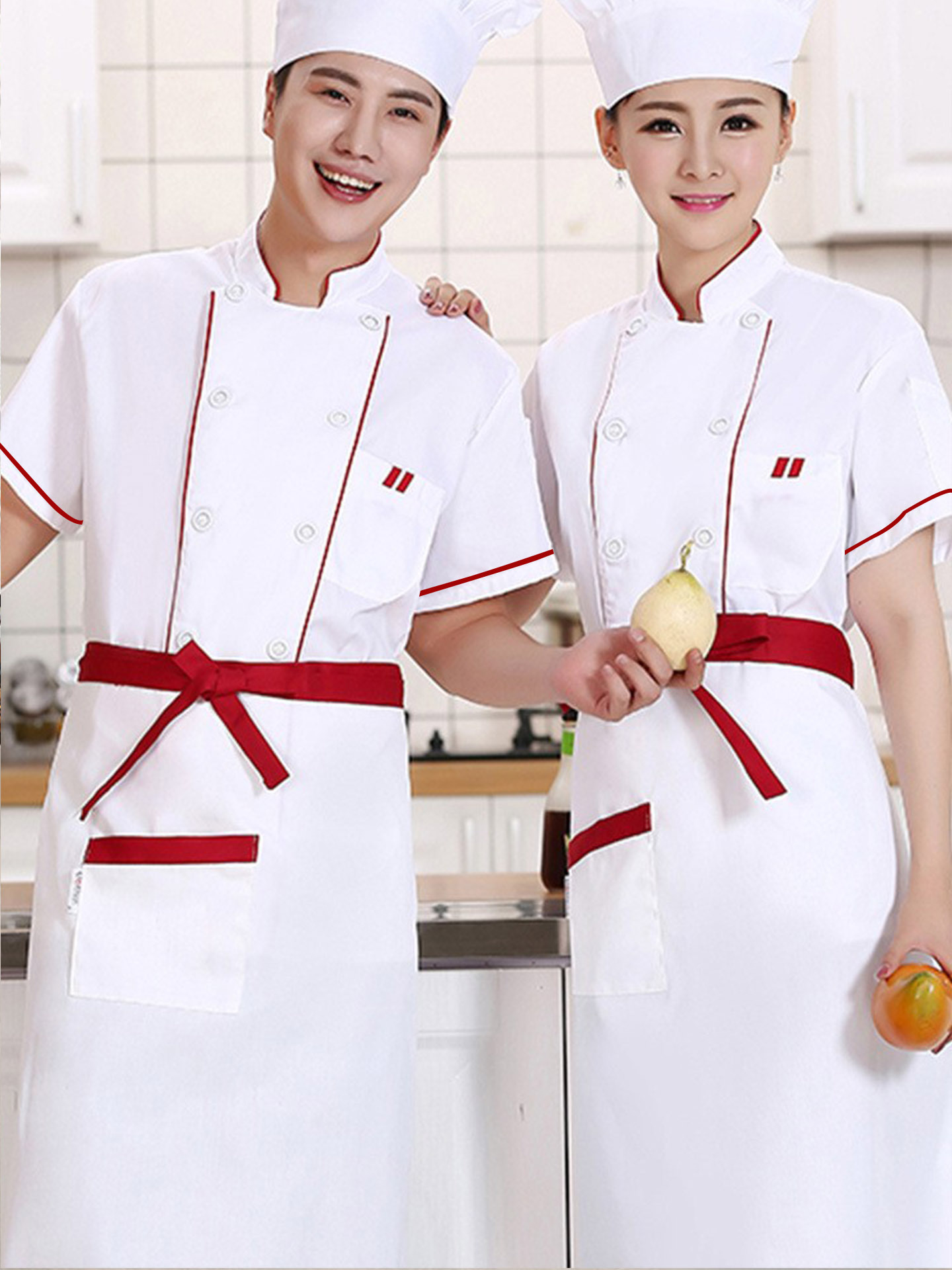 En stock al por mayor suministro de fábrica chef ropa manga larga Otoño e Invierno chef ropa de trabajo manga corta hotel restaurante cocina cantina