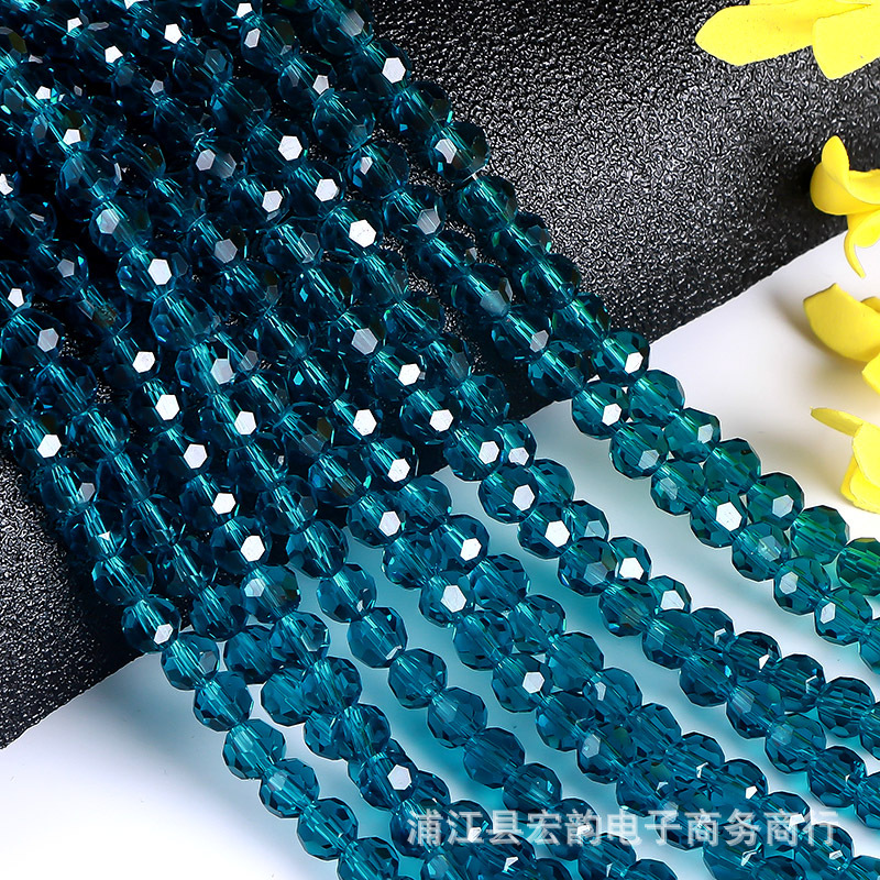 Un lote de 32 lados cuentas de tierra de cristal de color cuentas de fútbol de equipaje accesorios de ropa de bricolaje accesorios de joyería