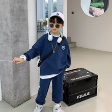 男女童套装韩国新款帅气炸街运动文艺慵懒宝宝长袖卫衣时髦两件套