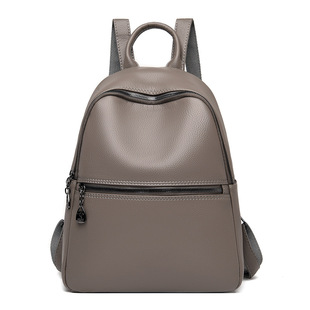 Cross-border Big Bag Women's 2023 New Soft Leather Women's Bag Backpack Women's Multifunctional Backpack Soft Leather Student Backpack