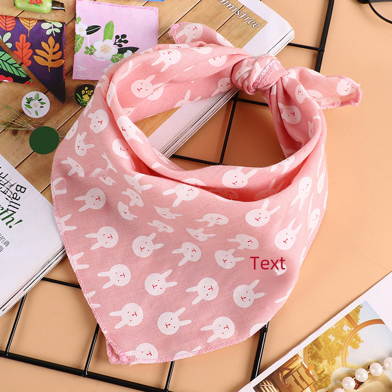 Amazon Dog Head Scarf Pet Dog Collar Cotton Linen Printed Scarf Small Square Scarf Drool Scarf 45CM Square Scarf 