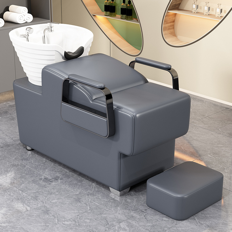 Fabricantes de camas de champú spot Peluquería minimalista moderna Peluquería medio cama de descarga de cama reclinable