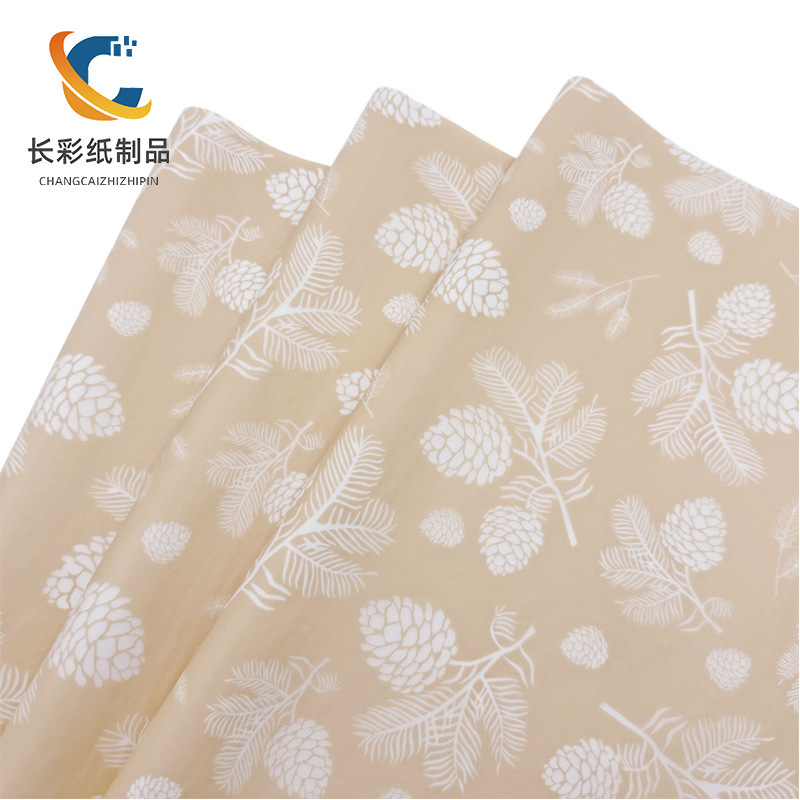 In-stock brown pine cone pear paper from the manufacturer, ins-style gift box lining paper, printed packaging tissue paper, can be printed