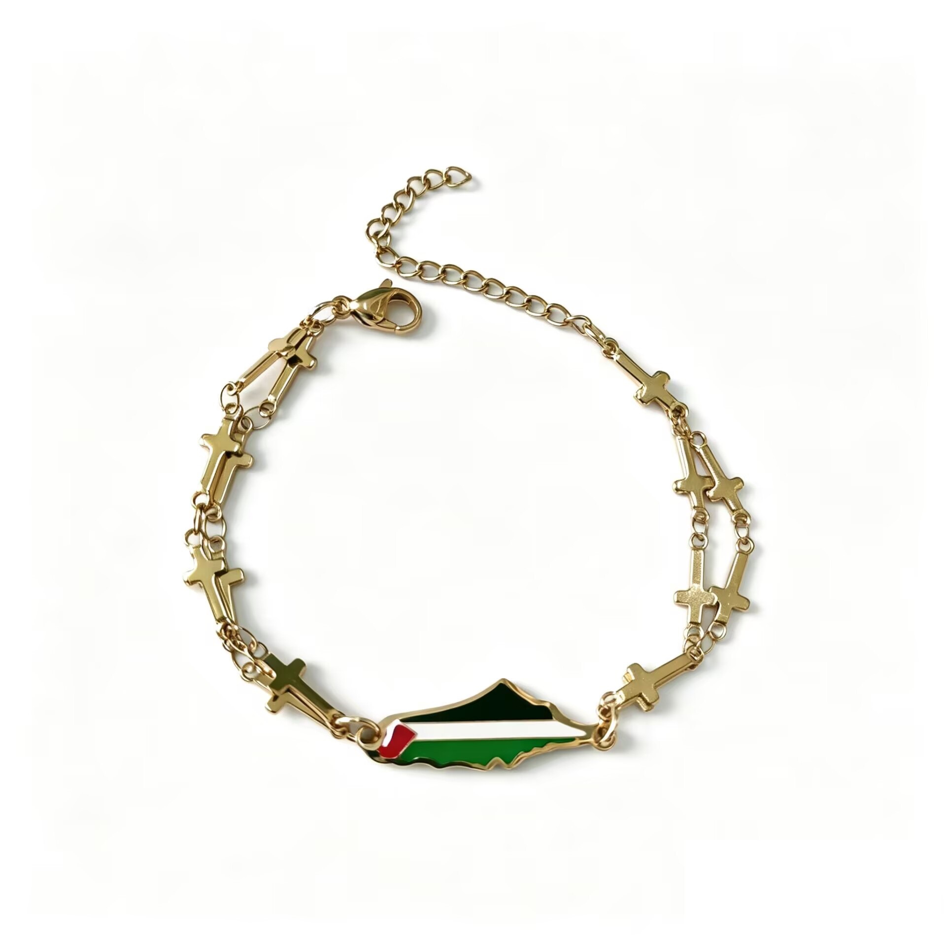 골드 십자가 더블 체인