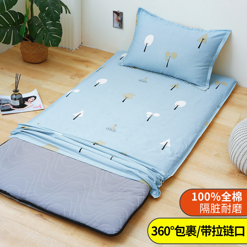 Funda de colchón de algodón 100% funda de edredón dormitorio de estudiantes funda protectora de colchón con todo incluido funda de cojín funda de edredón funda antipolvo