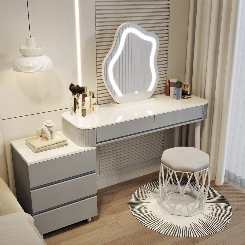 그레이 120 테이블 + 캐비닛 + 거울 + 새둥지 스툴