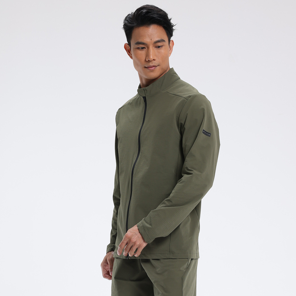 Lulu otoño chaqueta deportiva al aire libre hombre cuello holgado manga larga chaqueta deportiva casual trajes de senderismo transpirables