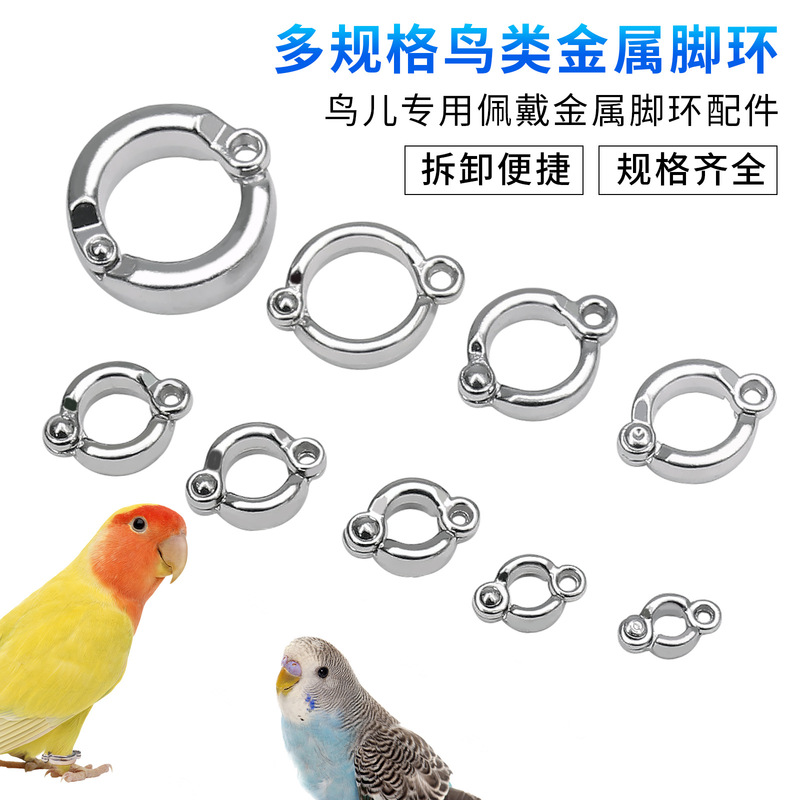 Parrot Zinc Alloy Anklet Anklet Tiger Skin Black Phoenix Peony Starling Stand Ultra-Light Non-Hurt Foot Opening Buckle Supplies