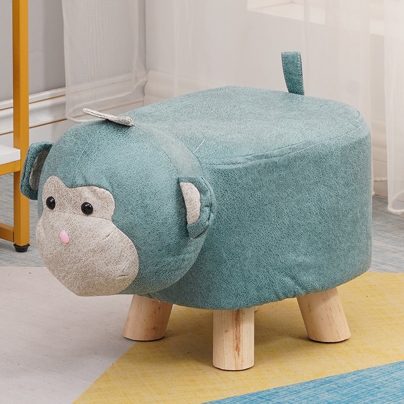 Fábrica directa taburetes para niños taburetes para animales taburetes de madera sólida para cambiar zapatos taburetes creativos pequeños taburetes de casa sala de estar dibujos animados lindos