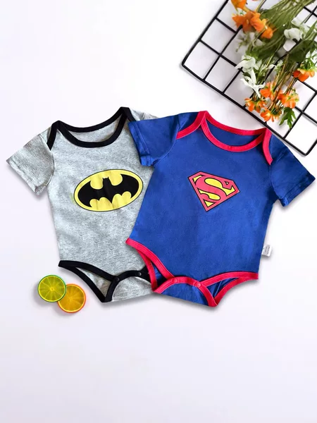 Cross-Border Baby Romper Summer Style Pure Cotton Onesie Unisex Baby Clothes Superhero Print Short-Sleeve Crawling Suit