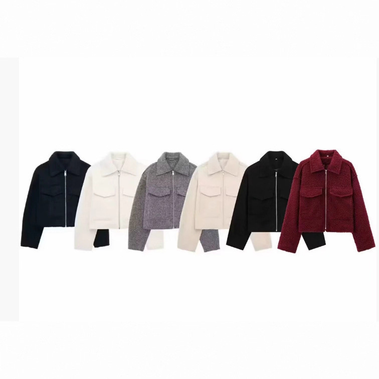 Cross-border European and American Women's AliExpress Explosions Zipper Ornament Soft Jacket