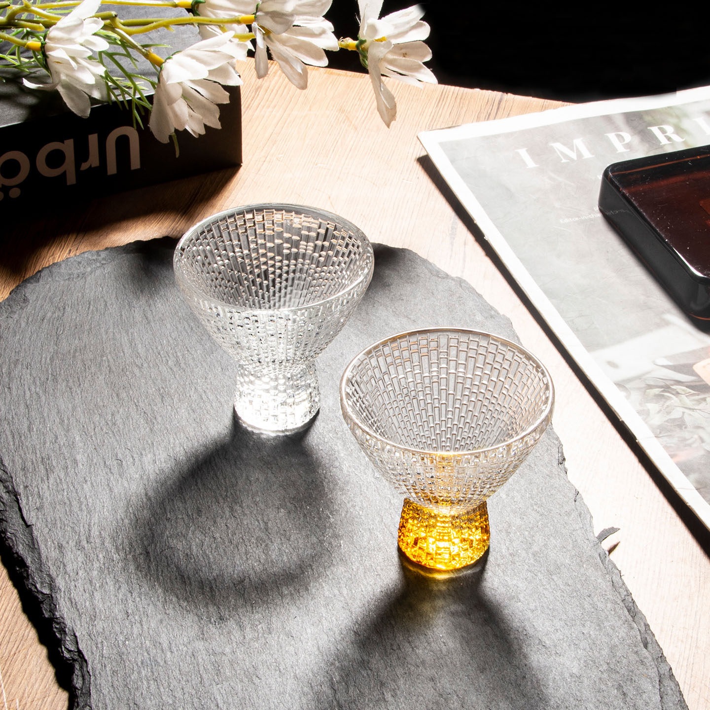 Transparent glass Japanese small wineglass