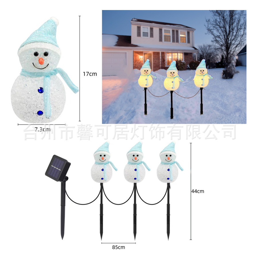 Lámpara de Tierra solar decoración de Navidad lámpara de muñeco de nieve al aire libre jardín lámpara de paisaje Césped lámpara de tierra transfronteriza