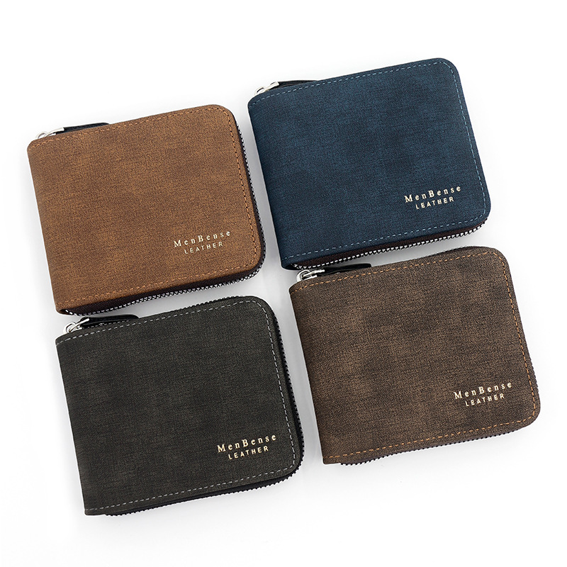 Cartera para hombre de PU con cremallera