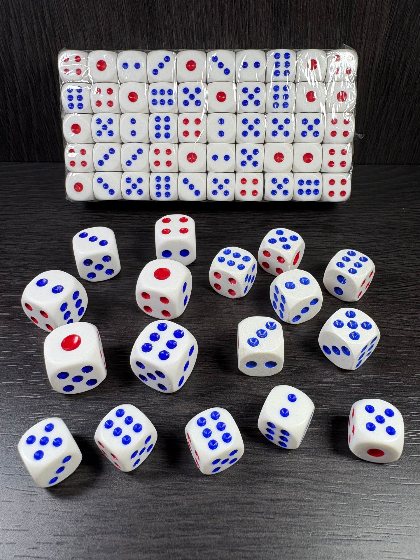 White shatterproof dice