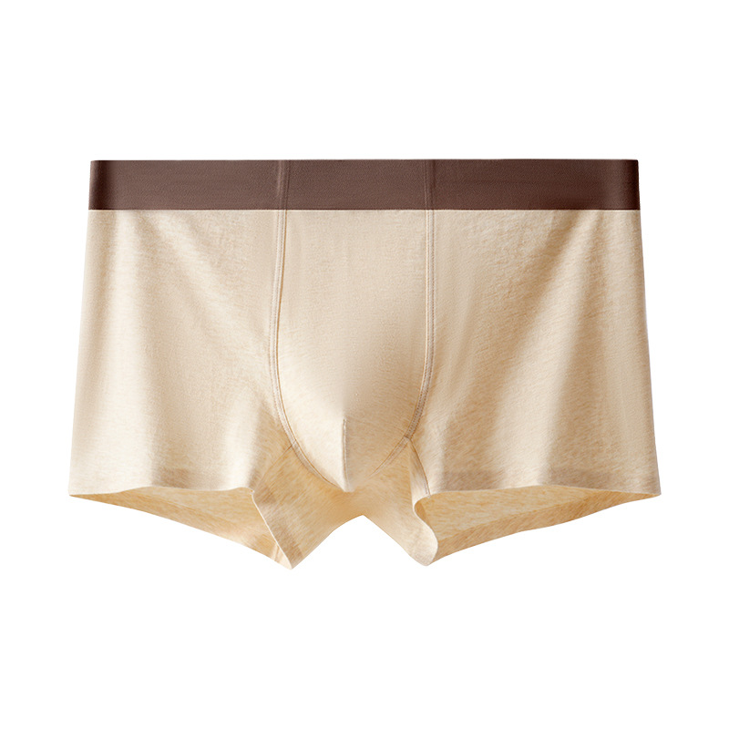 Primavera de algodón para hombre ropa interior de color sólido simple y cómodo transpirable 10A antibacteriano sin marcas pantalones planos