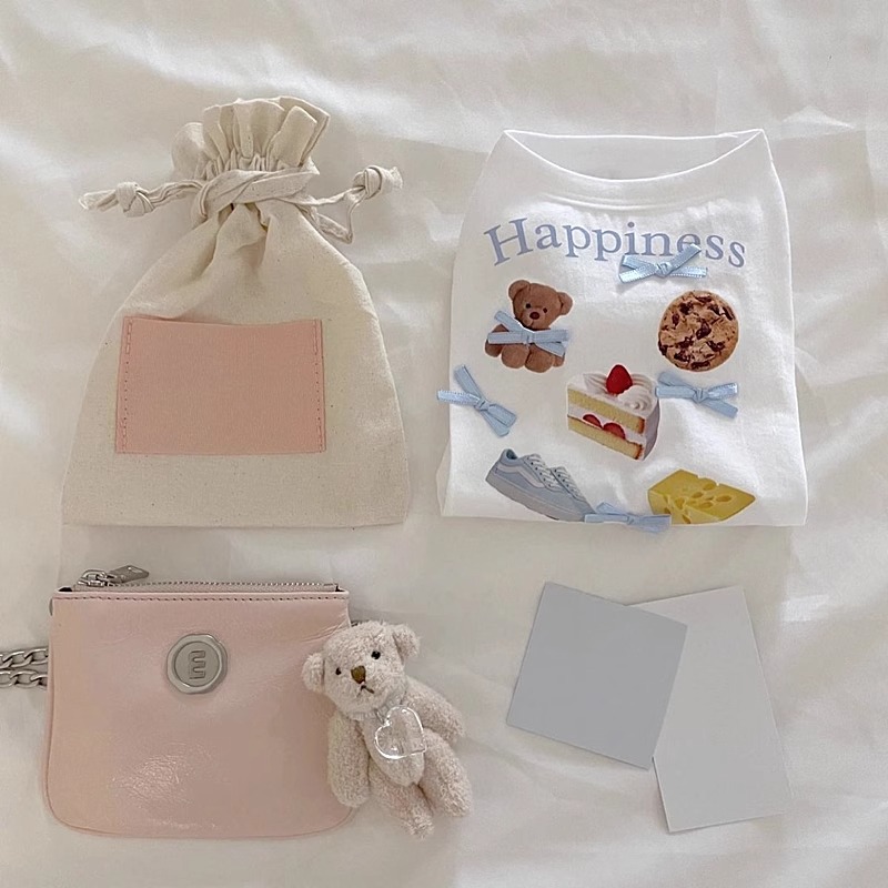 Primavera y verano perros adorables arcos offset impresión chaleco de pastel de oso coreano adorable gato camiseta ropa de mascotas