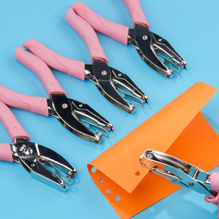✅ Handheld Hole Punch Stationery Binding Punch Machine Round Hole Paper Punch Heart-Shaped Large Round Small Round