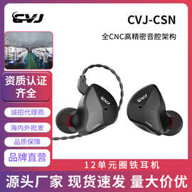 CVJ CSN十二单元圈铁耳机高音质hifi重低音监听级发烧K歌通用线控