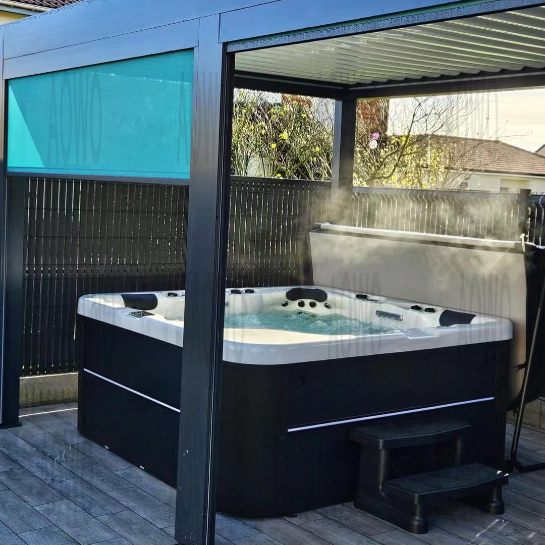 Acrílico gran piscina al aire libre jacuzzi bañera de masaje al aire libre 5 personas spa villa piscina jardín