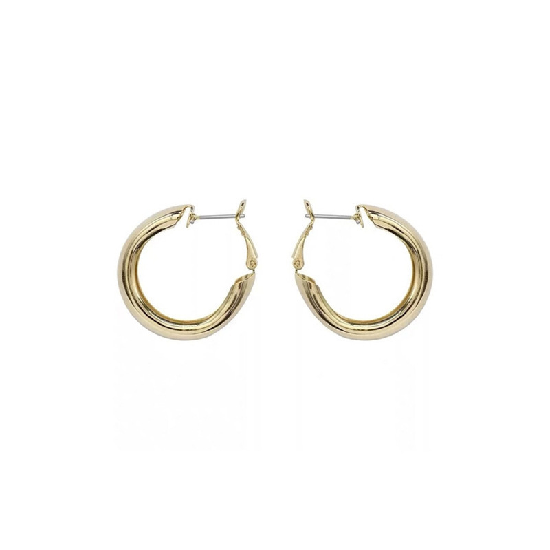 Pendientes tipo C geométricos de metal con aguja de plata 925 para mujer, diseño simple y personal, mismo estilo que influencers image 6