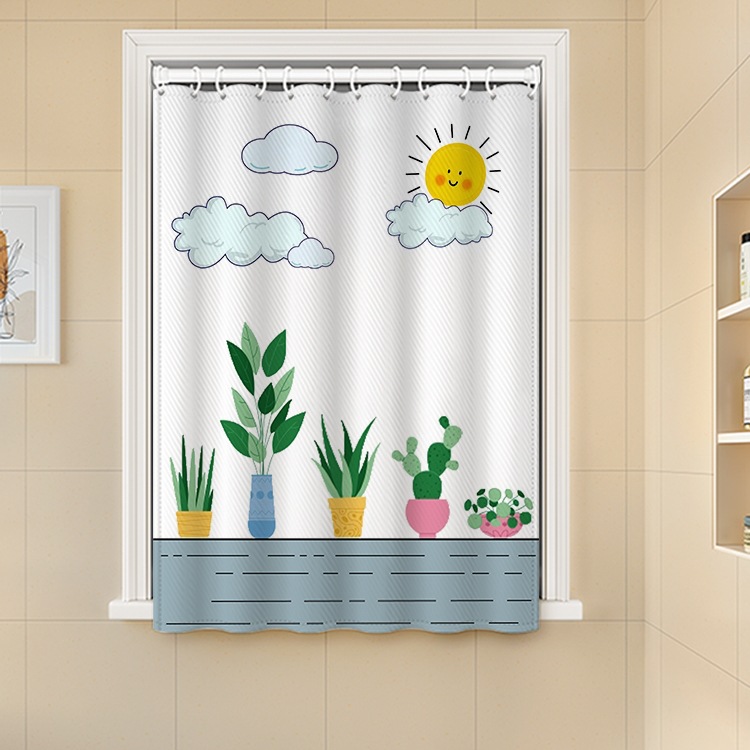 Bathroom Toilet Curtain Waterproof No Punching 2025 New Shower Room Curtain Blackout Anti-Leak Curtain